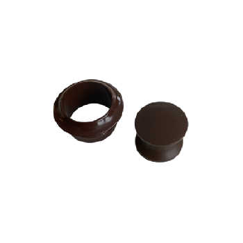 Drukknop incl. rozet 34mm bruin