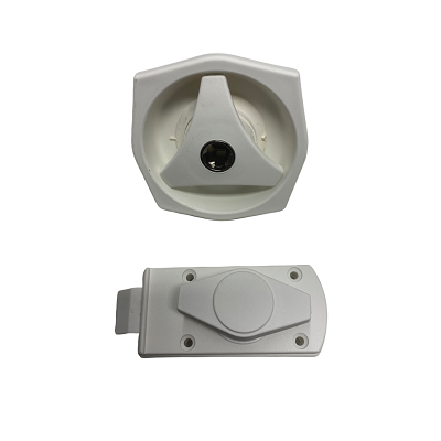 Deurslot draaiknop rechts wit met slot