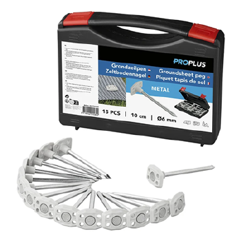 Grondzeilpen (15 stuks) in koffer