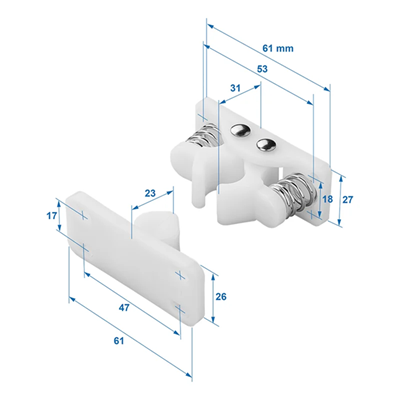 Deurvanger met metalen veren