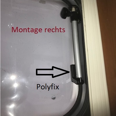 Raamuitzetter buis rechts Polyfix 20cm Z.V